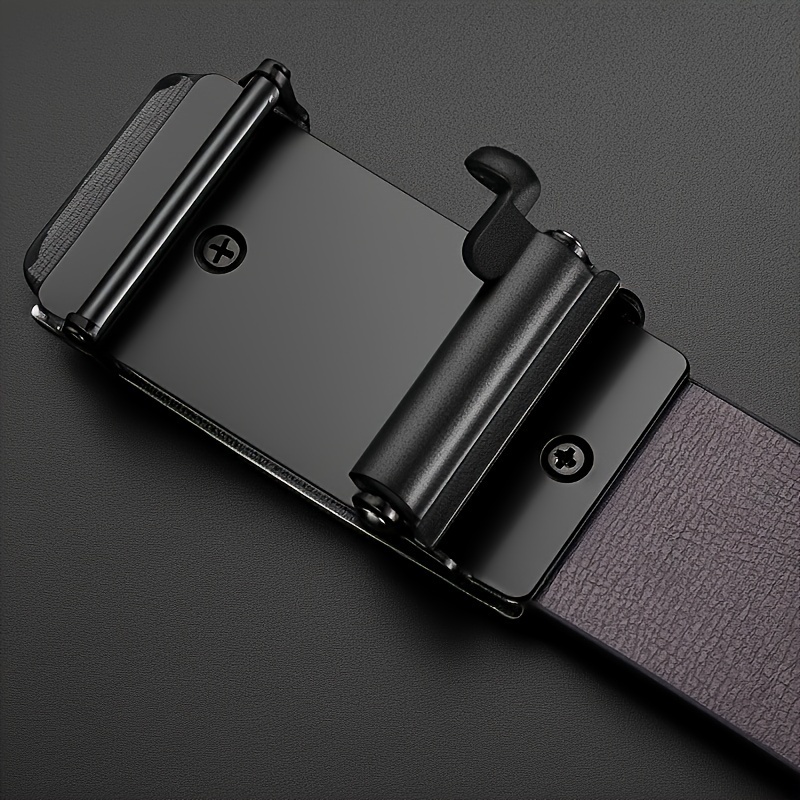Unisex Adjustable Automatic Buckle Faux Leather Belt Fashionable Rock Punk Style